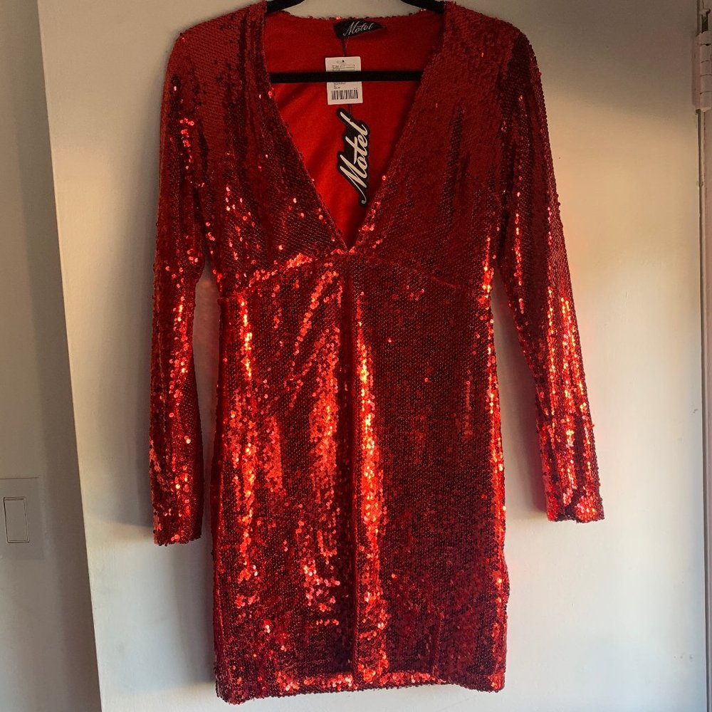 Motel Rocks (Urban Outfitters) Red Sequin Dress